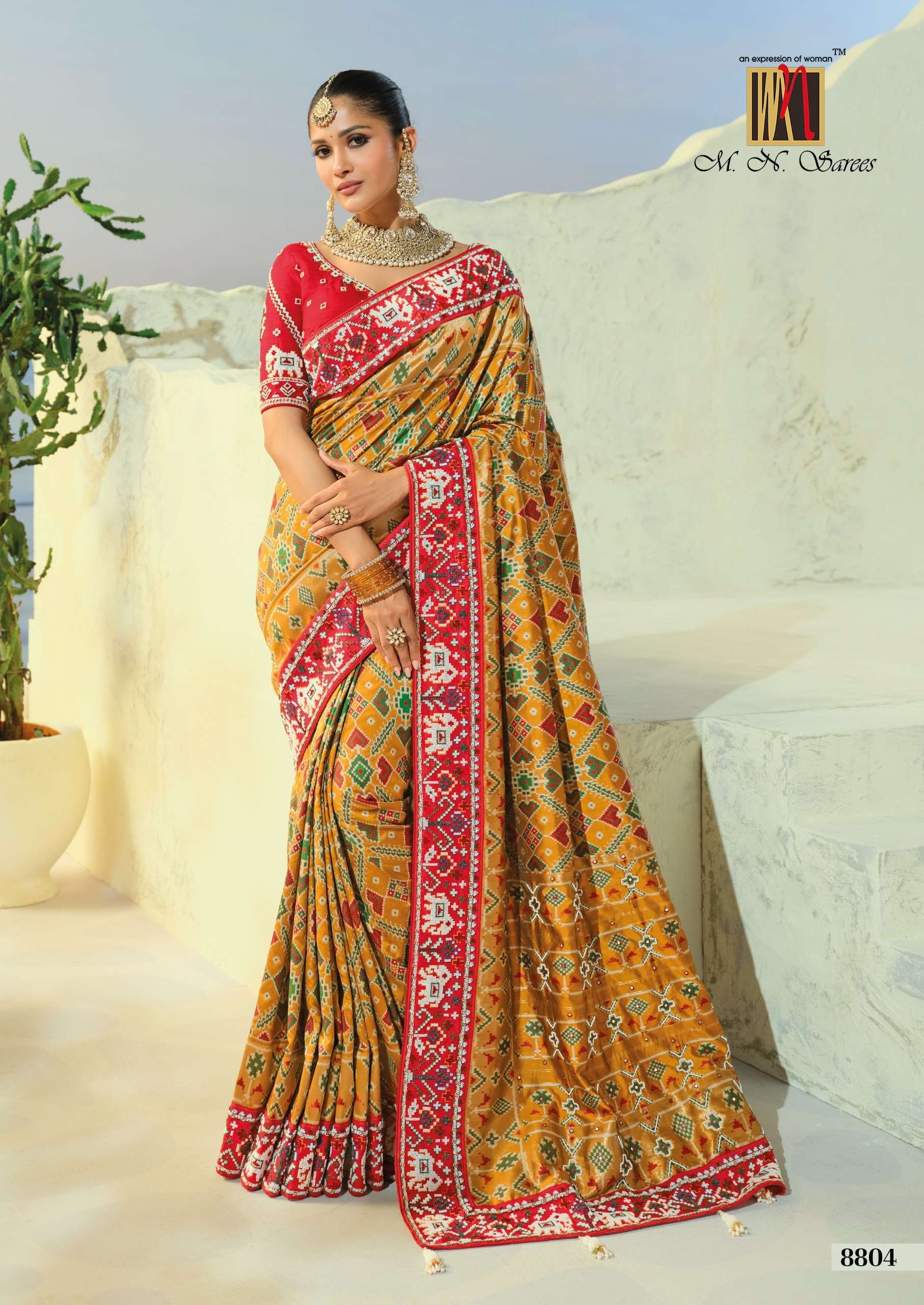 MN The Heritage Of Patola 8800 Series fancy fabric saree wholesale in surat